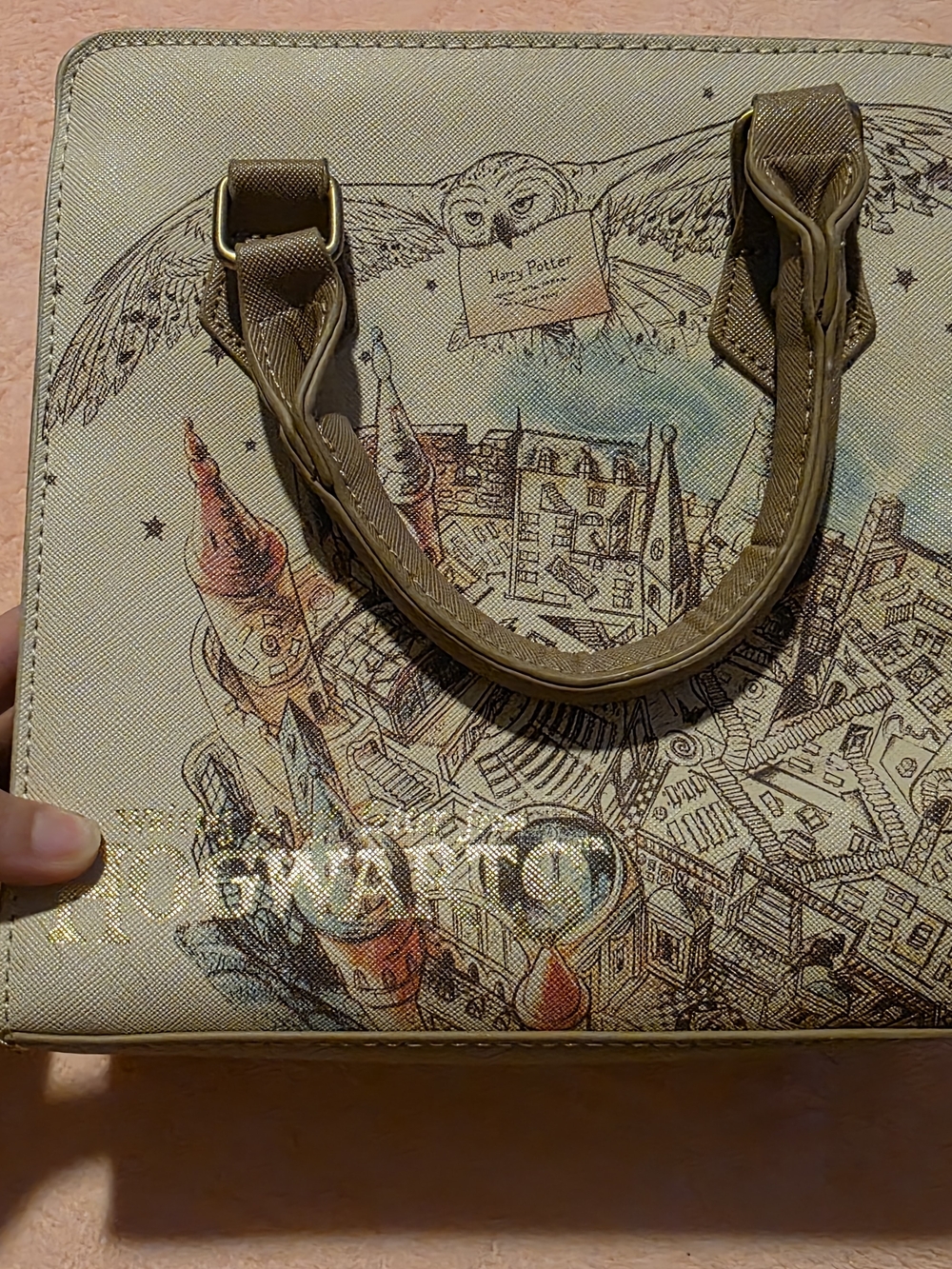 Harry Potter Illustrated Cream Satchel Bag